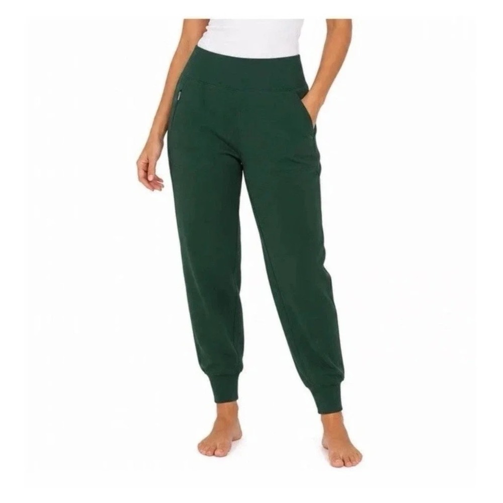 Athleta Womens M Venice High Rise Jogger Pants Green Sculptek Pockets 597888 EUC